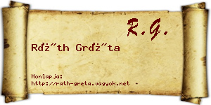 Ráth Gréta névjegykártya